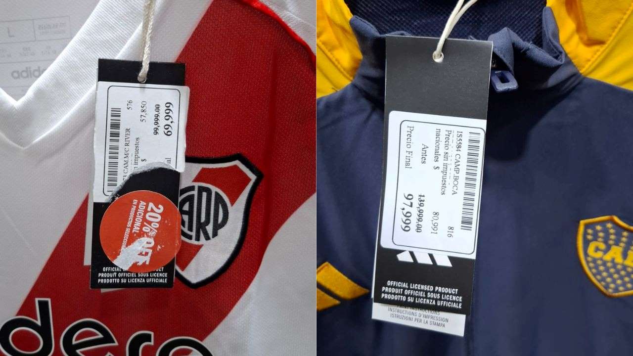 Outlet vende camisetas de Boca y River con rebajas y en cuotas sin interés