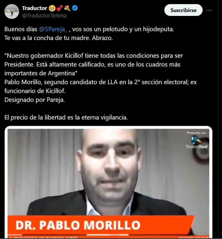 Polémico posteo en redes sociales