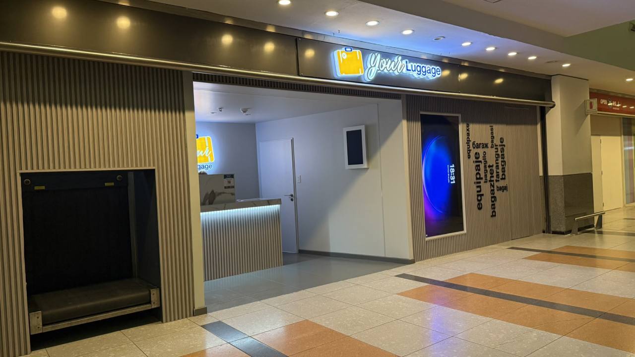 Así se ve el frente del lugar para dejar las valijas en el Aeropuerto de Ezeiza