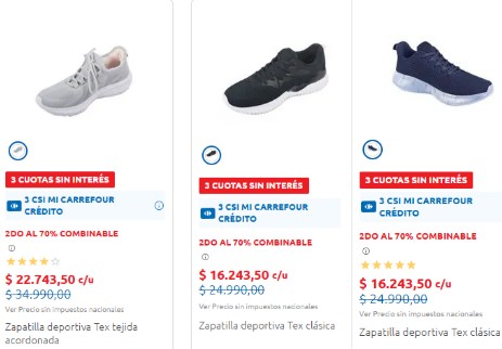 Algunos de los modelos de zapatillas con fuertes descuentos en Carrefour