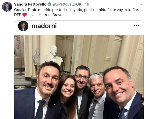Sandra Pettovello también publicó un mensaje en redes