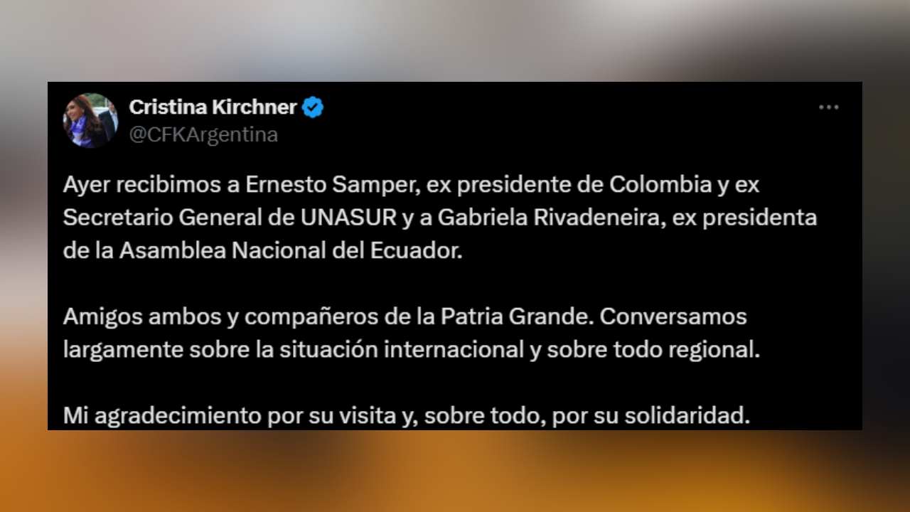 El posteo de Cristina Kirchner en redes