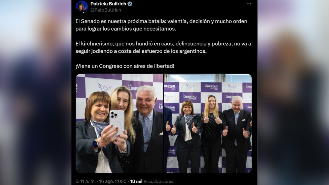 El posteo de Bullrich tras confirmar que será candidata a Senadora por La Libertad Avanza