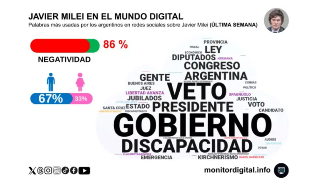 Las palabras más usadas por los argentinos en redes sociales en la última semana, según el informe.