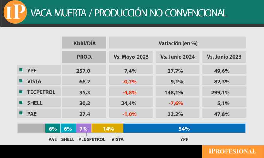 Las empresas que más petróleo producen en Vaca Muerta
