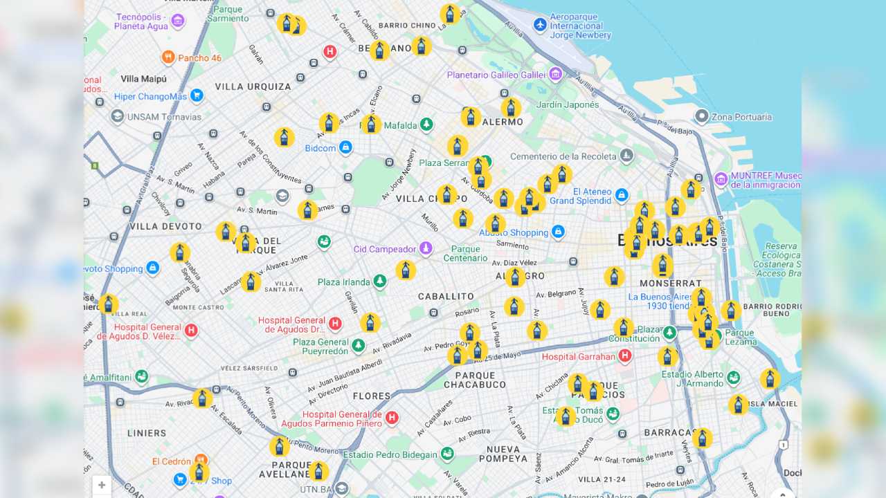 El mapa con los más de 