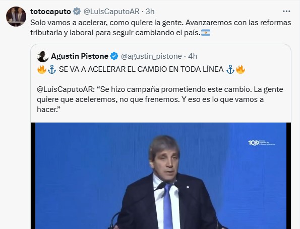 El mensaje de Luis Caputo sobre el rumbo del Gobierno