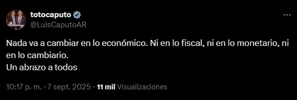Luis Caputo confirmó que nada va a cambiar