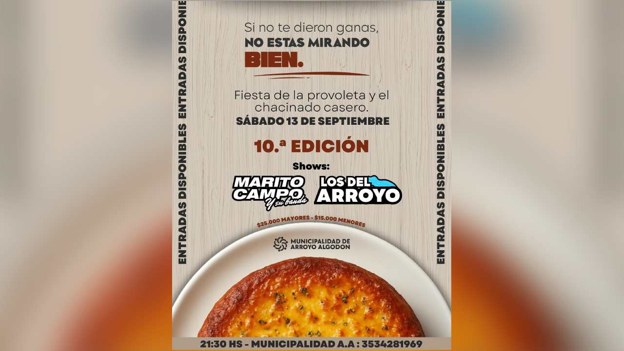 Así se promociona la Fiesta de la Provoleta en Arroyo Algodón, Córdoba