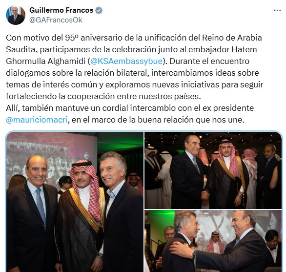 El mensaje de Guillermo Francos tras su encuentro con Mauricio Macri