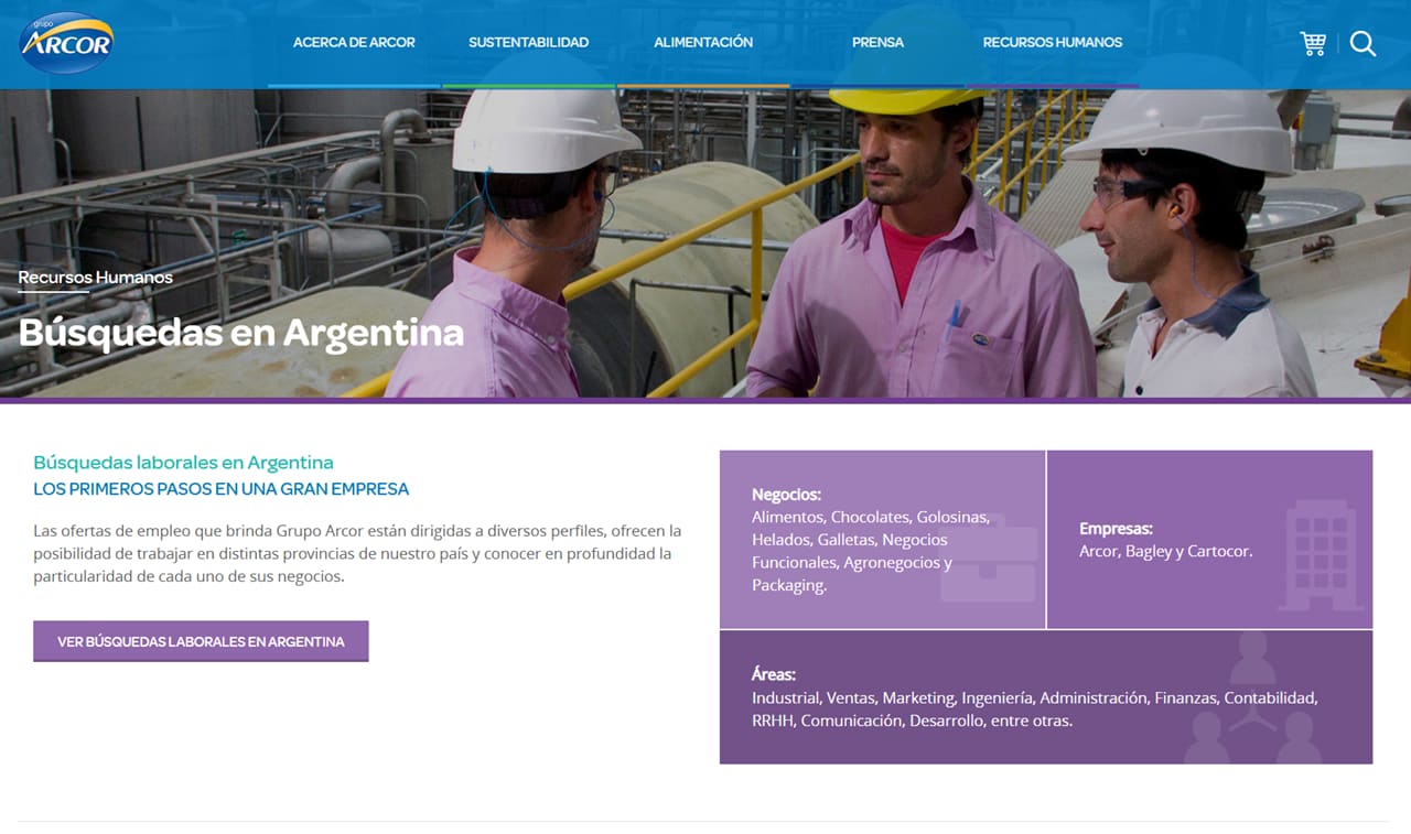 Arcor actualiza su lista de vacantes laborales periódicamente.