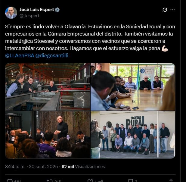 En medio del escándalo, Espert volvió este martes al ruedo público con dos posteos en la red X