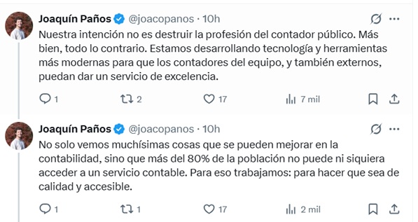 La respuesta de la plataforma que ofrece al 'primer contador IA'