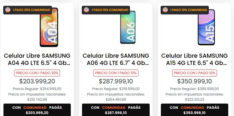 Supermercado Coto vende celulares con descuento de hasta 20%