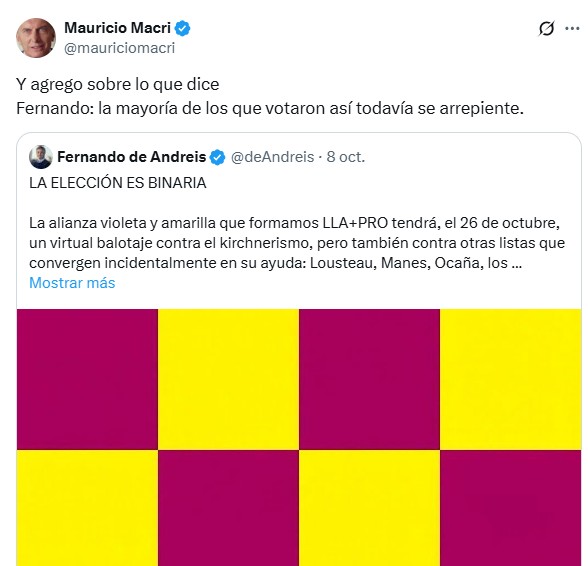 El mensaje de Mauricio Macri