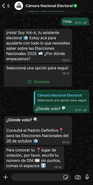 Elecciones 2025: cómo consultar el padrón electoral por WhatsApp paso a paso