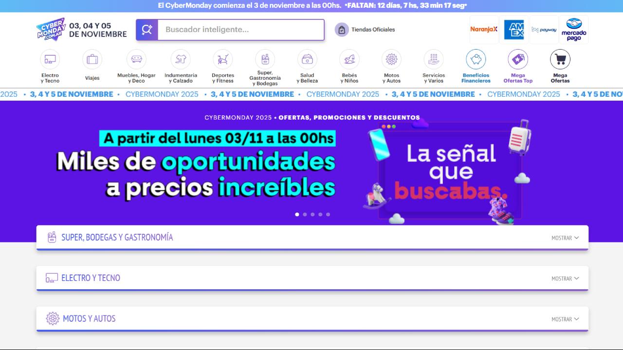 El CyberMonday 2025 será del 3 al 5 de noviembre en la Argentina