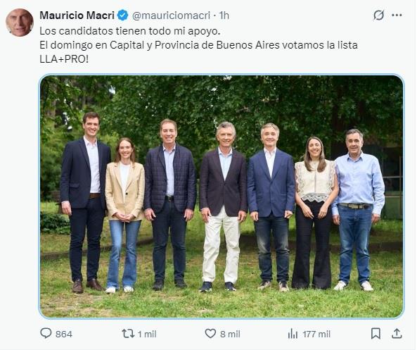 El mensaje, con foto incluida, que compartió Mauricio Macri en redes