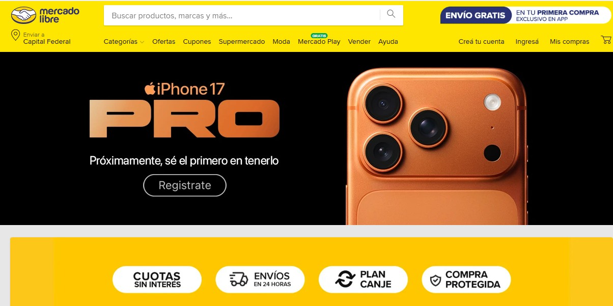 Mercado Libre venderá el nuevo iPhone 17 con cuotas sin interés y el Plan Canje
