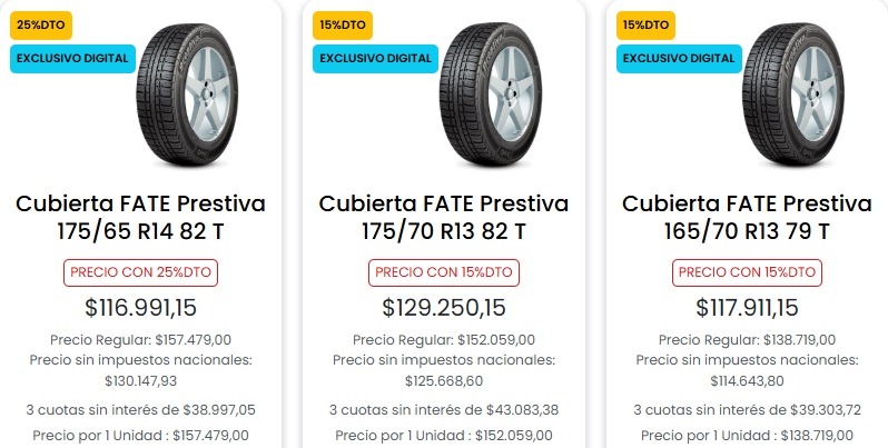 Los neumáticos en Coto tienen un descuento de hasta el 25%