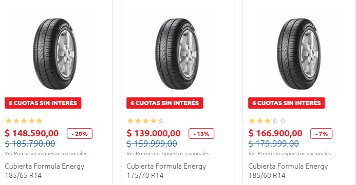Los neumáticos en Carrefour se pueden adquirir en hasta 6 cuotas sin interés