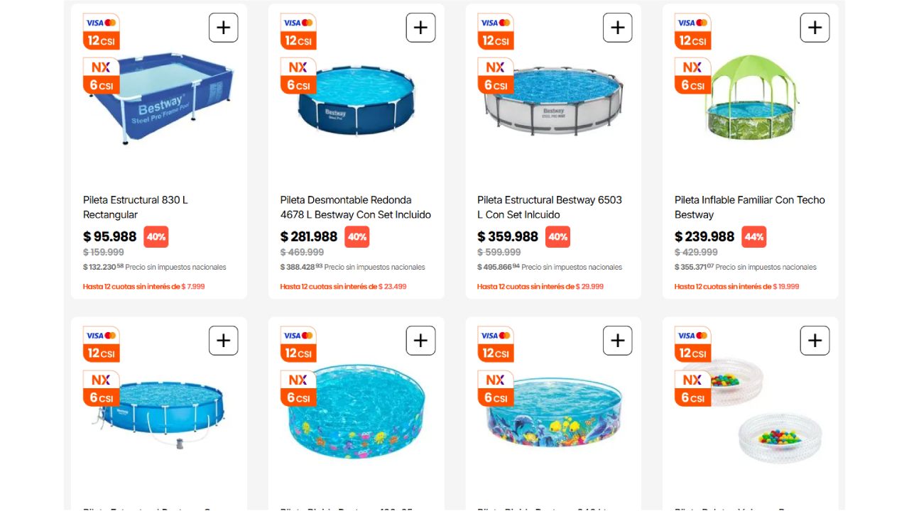 Algunos de los precios y modelos que se ofrecen en supermercados, con cuotas y descuento