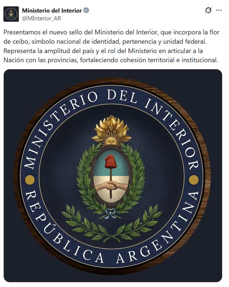 El escudo del ministerio encabezado por Diego Santilli