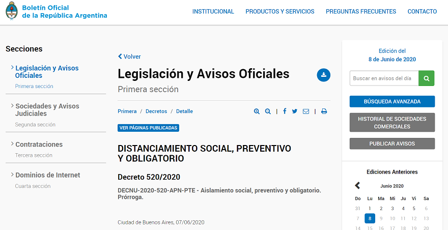 Este es el decreto publicado este lunes