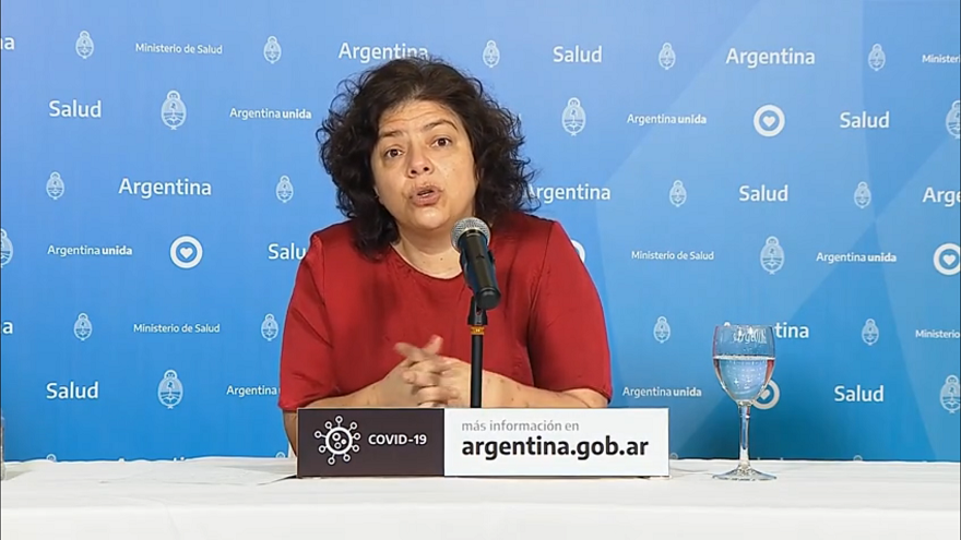 La Lic. Carla Vizzotti encabeza el informe diario del ministerio de Salud al frente del informe todos los días