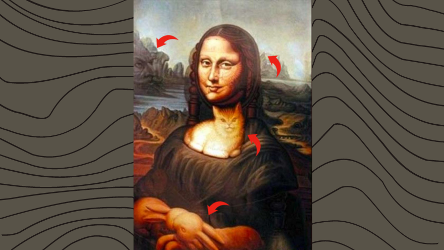 Las figuras que pudiste haber percibido eran la Mona Lisa misma, un gato, un perro o una cara