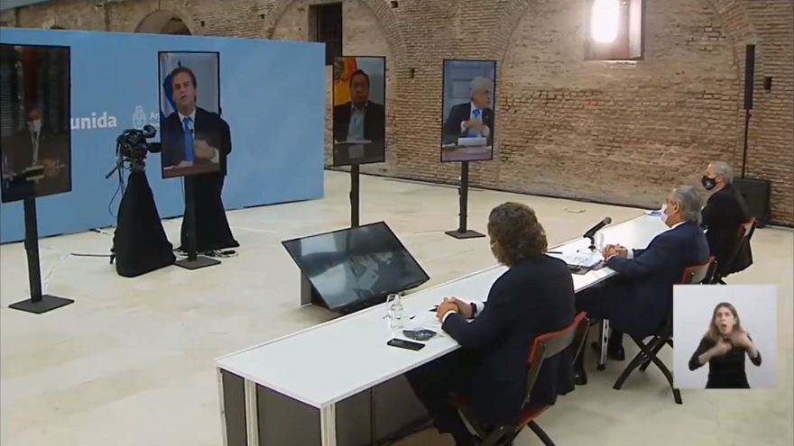 Durante su alocución, Lacalle Pou dijo que no estaba conforme con la situación del Mercosur