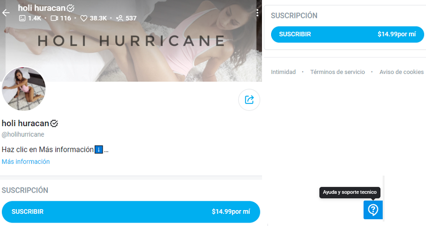 Uno de los tantos contenidos de OnlyFans.