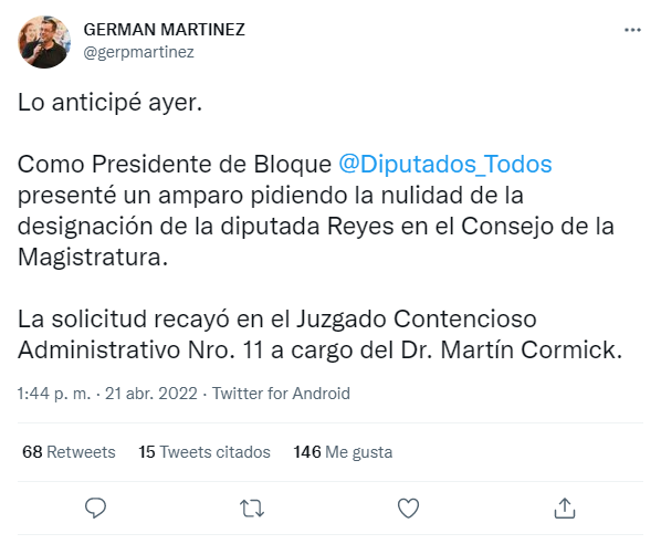 El tuit que publicó el presidente de