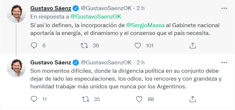 El hilo que publicó Sáez