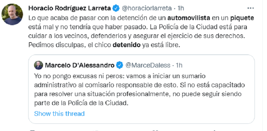 El jefe de Gobierno porteño pidió disculpas por el arresto del conductor.