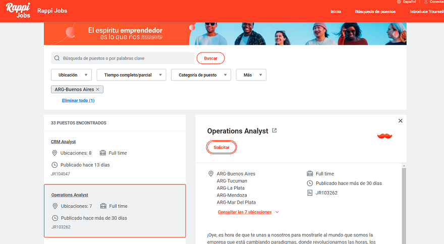 Rappi difunde sus búsquedas laborales