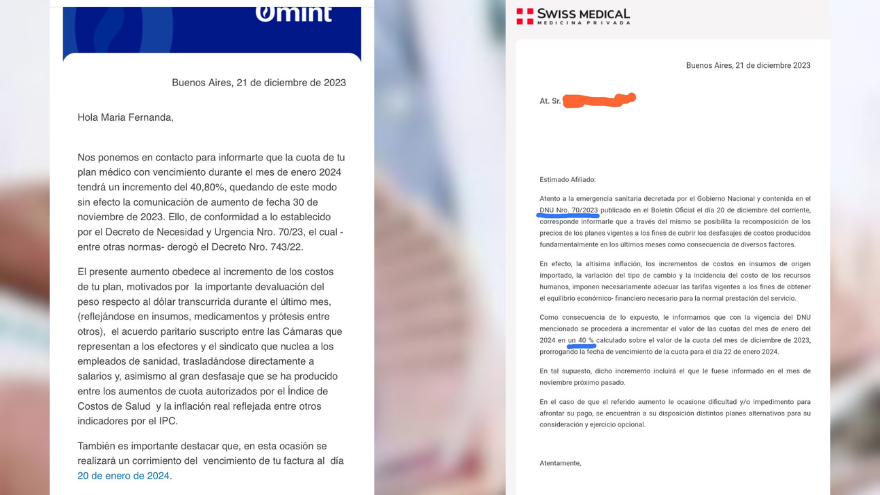 El comunicado de aumentos de las prepagas