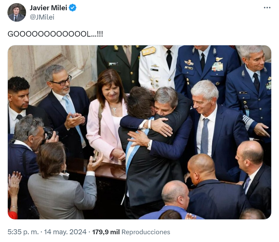 Javier Milei celebró el nuevo dato de inflación
