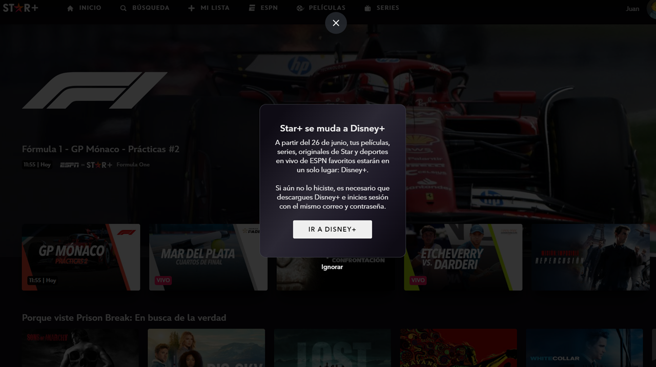 El mensaje que publicó Star+, a un mes de unificarse con Disney+.