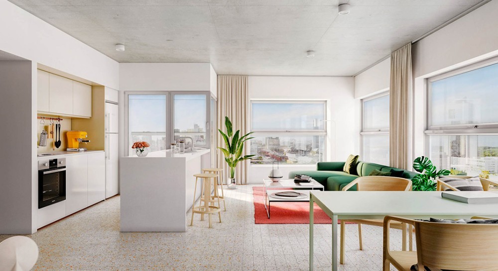 Interior de departamento de 3 ambientes en Huergo 475